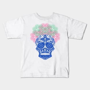 blue catrina calavera ecopop Kids T-Shirt